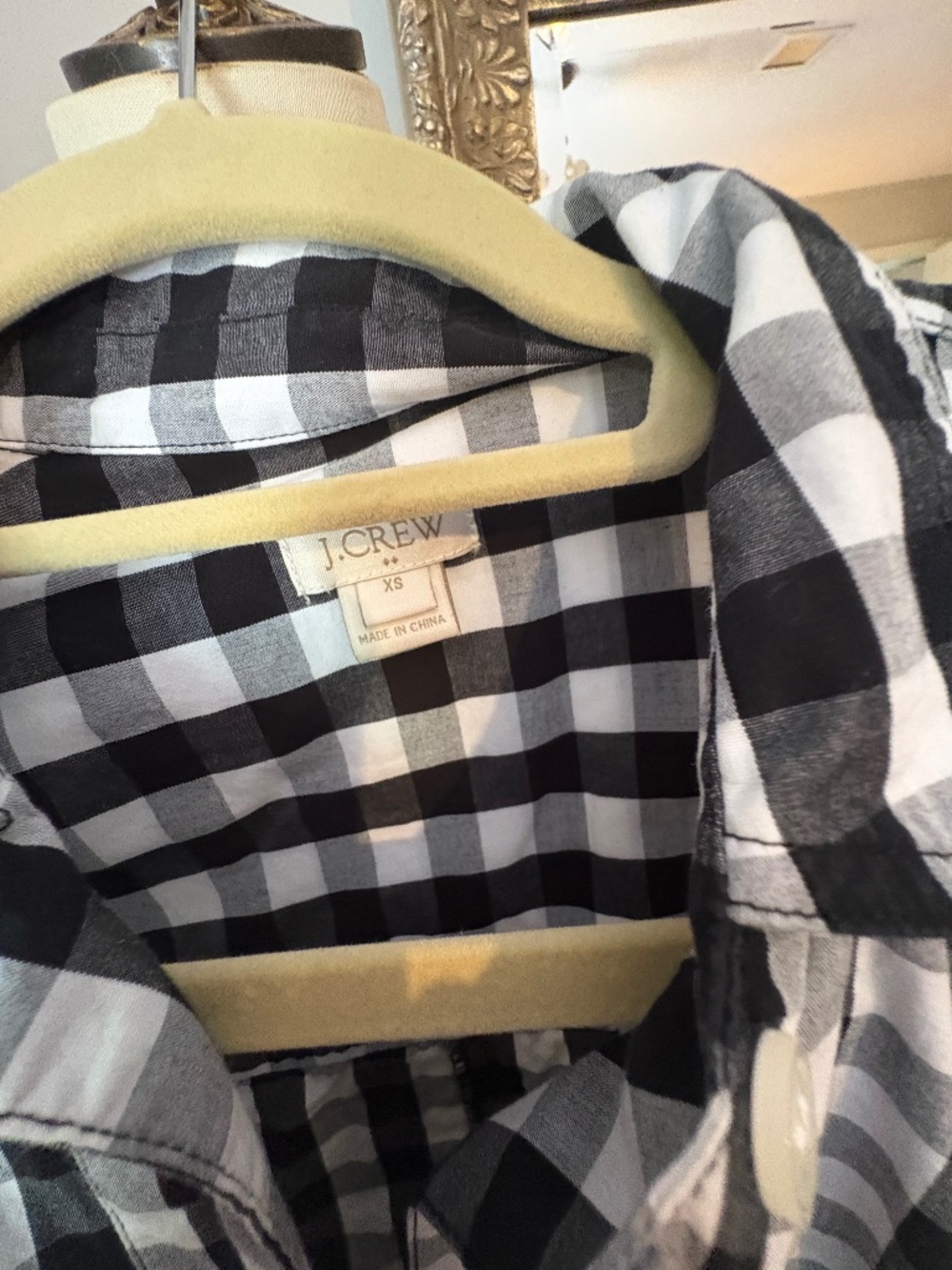 J crew black white shirt dress xs